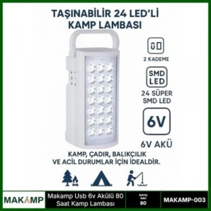 Mey İthalat® USV 6V AKÜLÜ 80 SAAT KAMP LAMBASI IŞILDAK
