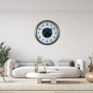 Mey İthalat® Vintage 60 Cm Çarklı Modern Duvar Saati