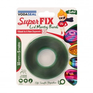 Mey İthalat® Vodaseal Süperfix Çift Taraflı Led Montaj Bandı 10 mm 5 Metre