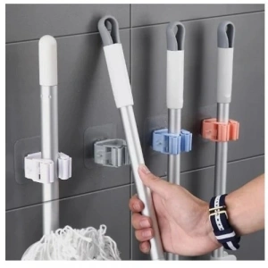 Mey İthalat® Yapışkanlı Pratik Mop Tutucu 4 Adet Beyaz