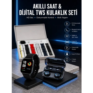 Mey İthalat® Yeni Model Akıllı Saat ve Kulaklık Kampanyası Nabızz Ölçer Bluetooth Bağlantılı Uzun Pil Ömrü