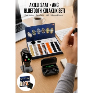 Mey İthalat® Yeni Model Akıllı Saat ve Ucuz Kaliteli Bluetooth Kulaklık Amoled Ekran Aynalı