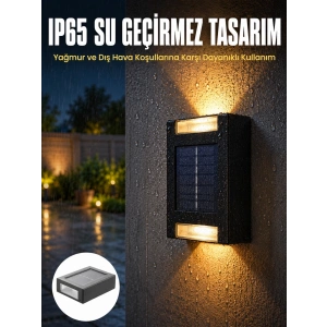 Mey İthalat® Yeni Model Solar Çift Taraflı Duvar Lambası Dekoratif Duvar Lambası Yeni Nesil