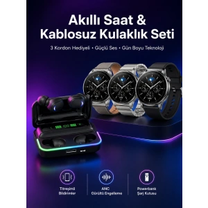 Mey İthalat® Yeni Nesil Akıllı Saat Ve Bluetooth Kulaklık Titreşim Bildirimleri Uyku Takibi