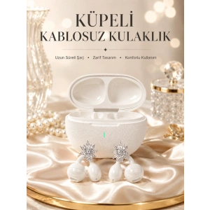 Mey İthalat® Yeni Nesil Küpeli Kablosuz Kulaklık Güçlü Bataryalı