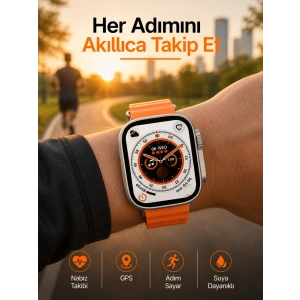 Mey İthalat® Yeni Nesil Ultra Akıllı Saat Adımsayar Uyku Takibi Nabız Sensörü Yeni Nesil