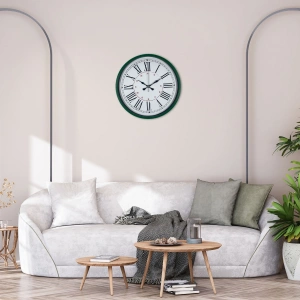Mey İthalat® Yeşil 36 Cm Modern Şık Duvar Saati