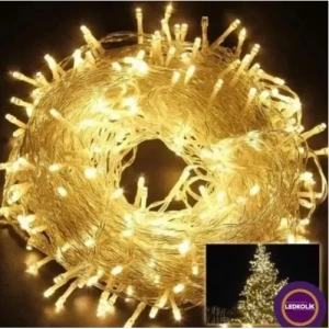 Mey İthalat® Yılbaşı Aydınlatması 100 LED Perde Hortum Sıcak Beyaz Işık