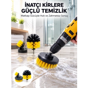 Mey İthalat® Yüksek Devirde Etkili Temizlik Sağlayan Matkap Ucu Fırça Seti