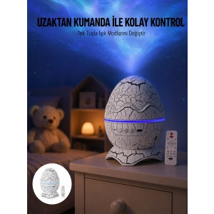Mey İthalat® Yumurta Görünümlü Masa ve Gece Lambası Renk Değiştirebilen Projektör