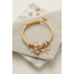 Mey İthalat® Yusufçuk ve Pembe Charmlı Bileklik