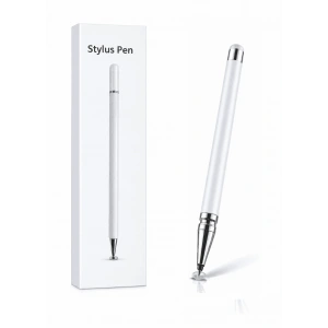 Samsung A72 Uyumlu Dokunmatik Stylus Kalem Disk Uçlu Hassas Beyaz Tablet Telefon Çizim Kalemi