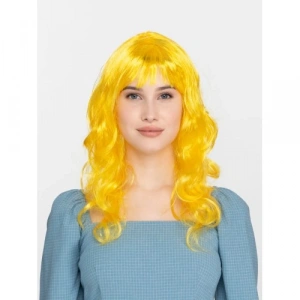 Sarı Renk Uzun Dalgalı Parti Peruğu