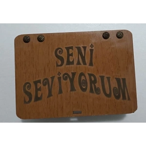 Seni Seviyorum Ahşap Hediye Kutusu Sevgiliye Hediye