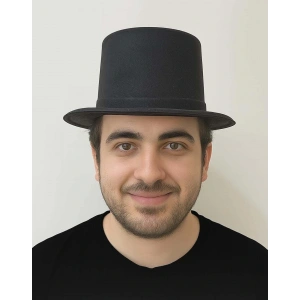 Siyah Renk Plastik Nubuk Kadife Kaplama Fötr Şapka 11 Cm