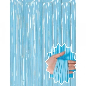 Soft Mavi Püsküllü Kapı Perdesi - Parti, Baby Shower, Sünnet Süsü, Cinsiyet Partisi 1x2 m