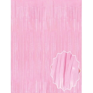 Soft Pembe Püsküllü Kapı Perdesi - Parti, Baby Shower, Cinsiyet Partisi 1x2 M