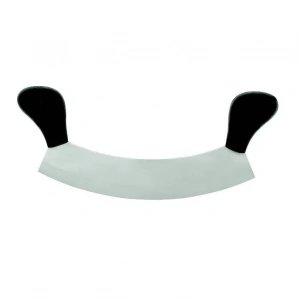 Ündeğerli Bursa Paslanmaz Çift Saplı Pizza Satır, Zırh Bıçağı 25 Cm