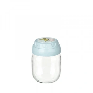 Vintage  Dekoratif  Desenli Cam Kavanoz 425ml - 14,3 Oz