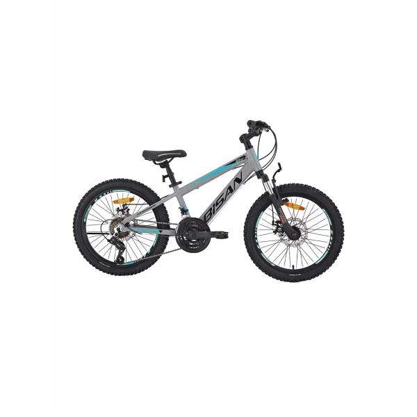 Bisan Cooper MD-25 20 Jant 21 Vites Mekanik Disk Fren Çocuk Dağ Bisikleti Açık Gri Siyah Mavi