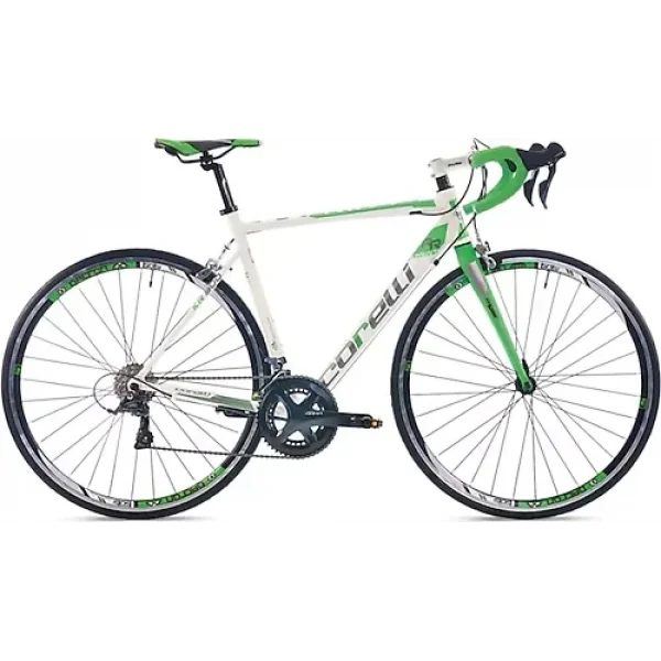 Corelli Sprint KR100 28 Jant 16 Vites V Fren Yol Yarış Bisikleti beyaz yeşil 48 Kadro