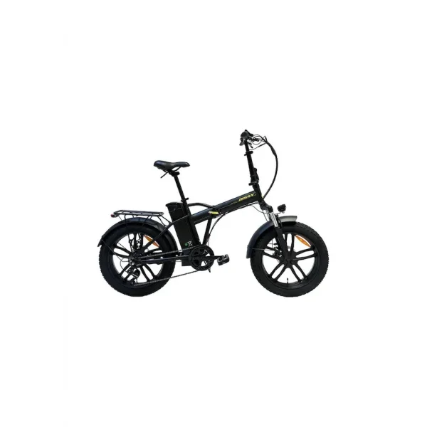Bisan E-Folding F3 20 Jant 7 Vites 43 Cm Mat Siyah Sarı Elektrikli Katlanır Bisiklet