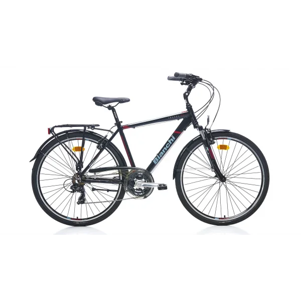 Bianchi Travel 504 V Fren 21 Vites 28 Jant Şehir Bisikleti Siyah Kırmızı 48 Kadro