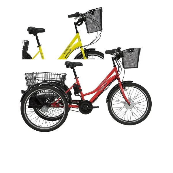 Bisan E-Porter Nexus 3 Vites 24 Jant Üç Tekerli Elektrikli Bisiklet Sarı Beyaz 44 Kadro