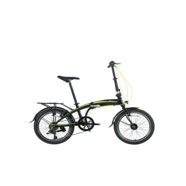 Bisan FX 3500-Trn V Fren 7 Vites 20 Jant Katlanır Bisiklet Siyah Sarı (Göbekten Dinamolu)