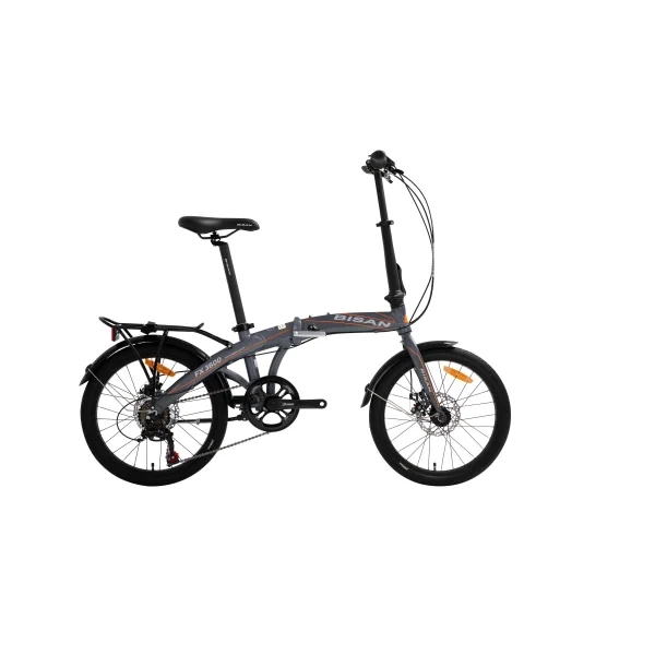 Bisan FX 3600 MD Fren 6 Vites 20 Jant Katlanır Bisiklet Gri Turuncu 31 Kadro