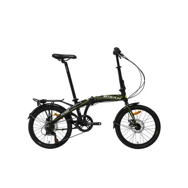 Bisan FX 3600 MD Fren 6 Vites 20 Jant Katlanır Bisiklet Siyah Sarı 31 Kadro
