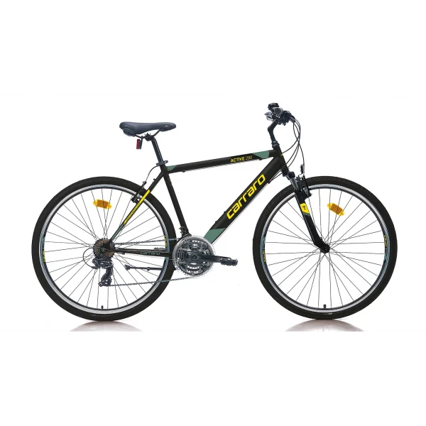 Carraro Active 290 V Fren 21 Vites 28 Jant Şehir Bisikleti Siyah Sarı Yeşil 48 Kadro