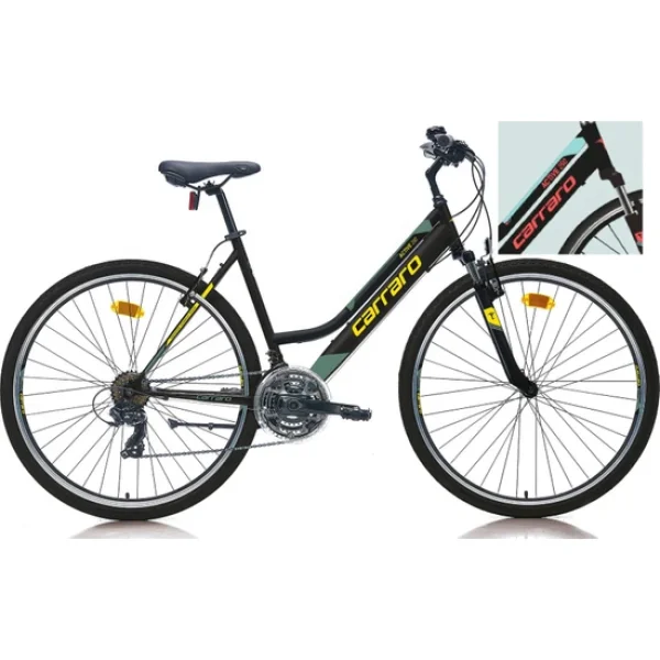 Carraro Active 292 V Fren 21 Vites 28 Jant Şehir Bisikleti Siyah Açık Turkuaz 40 Kadro
