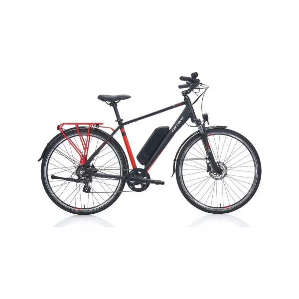 Carraro E-Line eLife 2.1 HD Fren 7 Vites 28 Jant Elektrikli Şehir Bisikleti Mat Siyah Kırmızı 47 Kadro