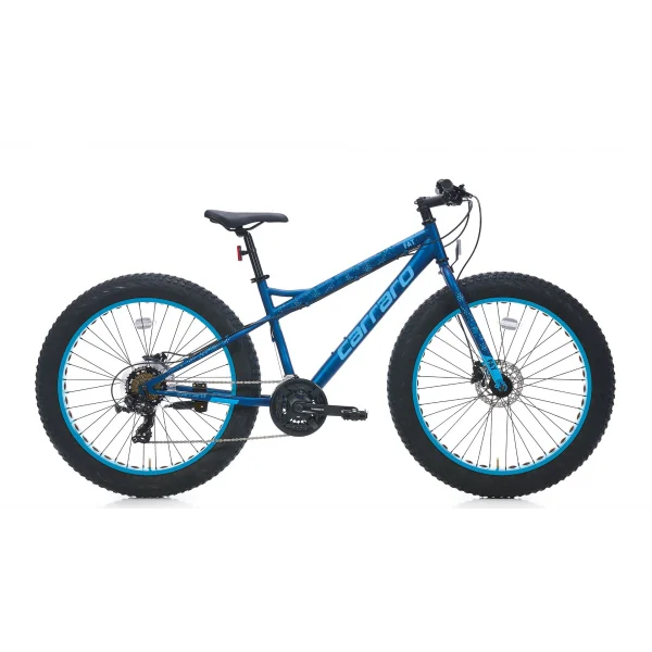 Carraro Fat Bike HD Fren 21 Vites 26 Jant Fat Bike Bisiklet Mat Koyu Mavi Açık Mavi 43 Kadro