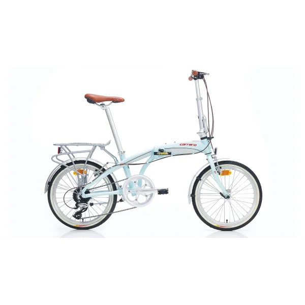 Carraro Flexi Classico V Fren Acera 8 Vites 20 Jant Katlanır Bisiklet Pastel Yeşil Beyaz Kırmızı 32 Kadro