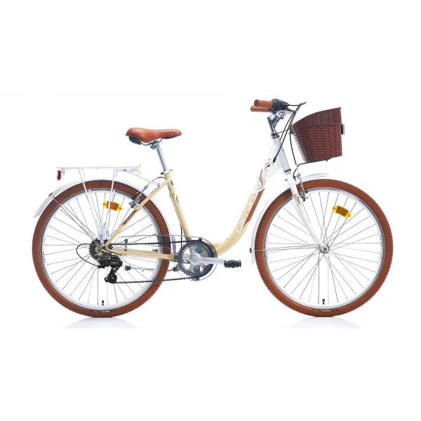 Carraro Juliana 28 V Fren 7 Vites 28 Jant Şehir Bisikleti Beyaz Bej Kahve 43 Kadro