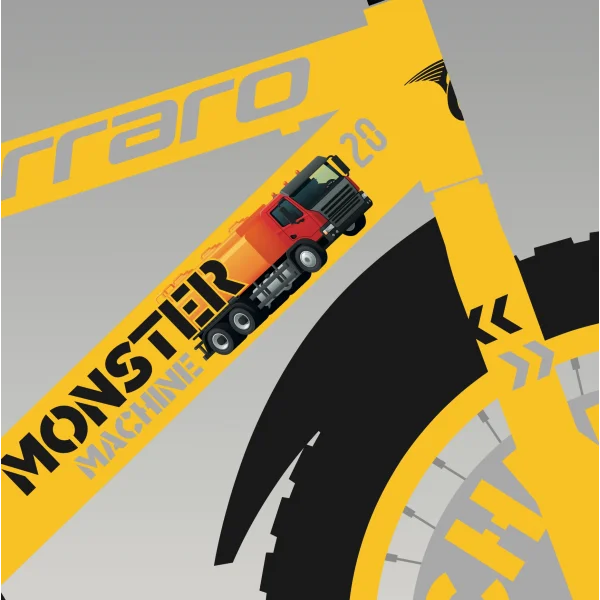 Carraro Monster 12 Alüminyum Kadro 12 Jant Çocuk Bisikleti Sarı Gri Siyah