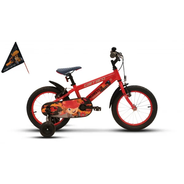 Carraro Monster 20 Alüminyum Kadro 20 Jant Çocuk Bisikleti Kırmızı Gri Siyah