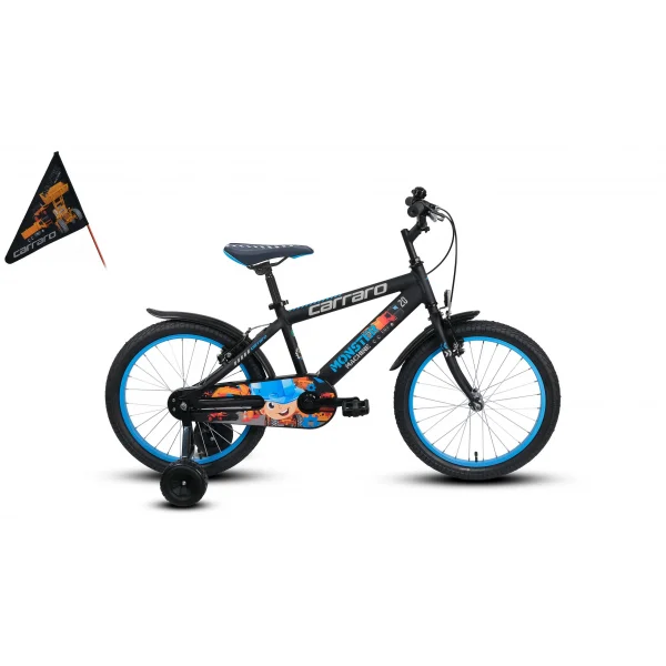 Carraro Monster 16 Alüminyum Kadro 16 Jant Çocuk Bisikleti Siyah Gri Mavi