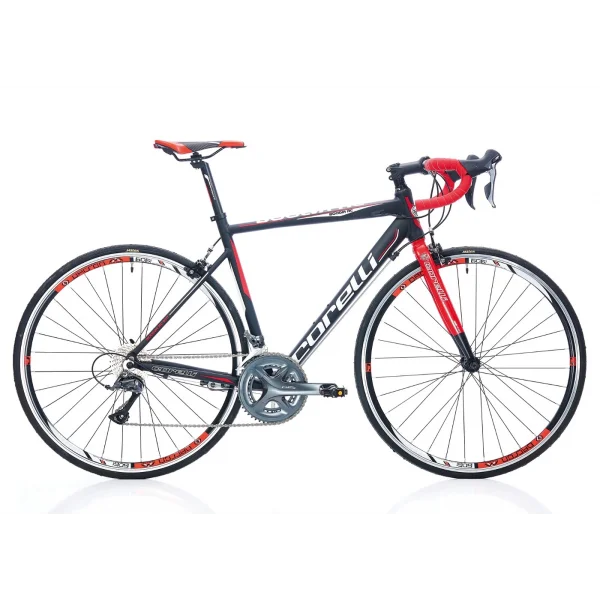Corelli Boolva RC100 Claris 16 Vites V Fren 28 Jant Yol Yarış Bisikleti Siyah Kırmızı Beyaz 54 Kadro