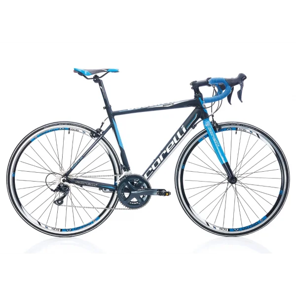 Corelli Boolva RC300 Sora 18 Vites V Fren 28 Jant Yol Yarış Bisikleti Siyah Mavi Beyaz 48 Kadro