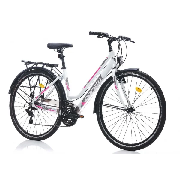 Corelli Byme V Fren 21 Vites 28 Jant Şehir Bisikleti Beyaz Pembe 18 Kadro