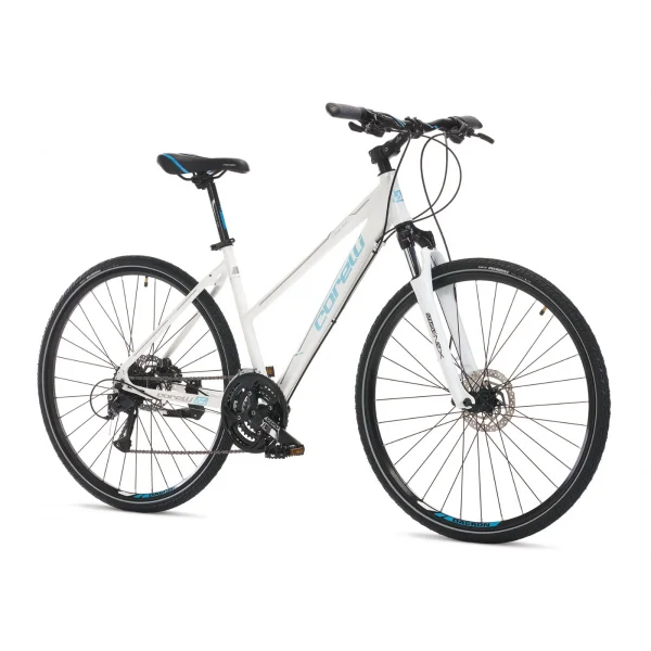Corelli Like 3.0 HD Fren Altus 27 Vites 28 Jant Bayan Şehir Tur Bisikleti Beyaz Mavi 18 Kadro