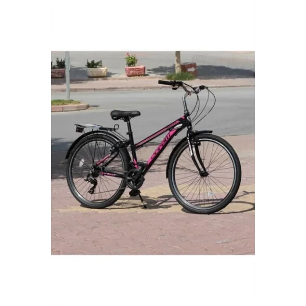 Corelli Schule V Fren 21 Vites 26 Jant Bayan Şehir Bisikleti Siyah Fuşya 16 Kadro