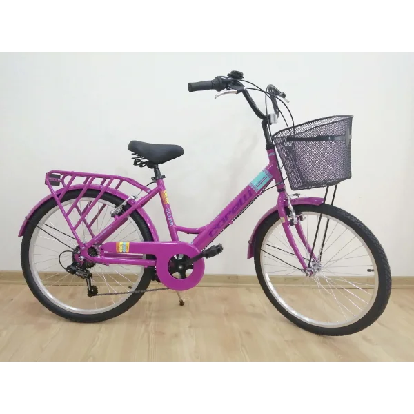 Corelli Squab V Fren 6 Vites 24 Jant Bayan Şehir Bisikleti Pembe Gri 16 Kadro