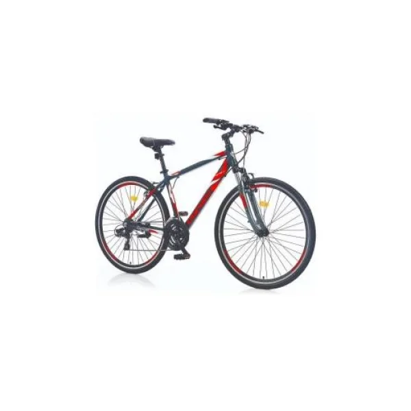 Corelli Trivor 5.1 V Fren Shimano 21 Vites 28 Jant Şehir Tur Bisikleti Koyu Gri Kırmızı Beyaz 18 Kadro