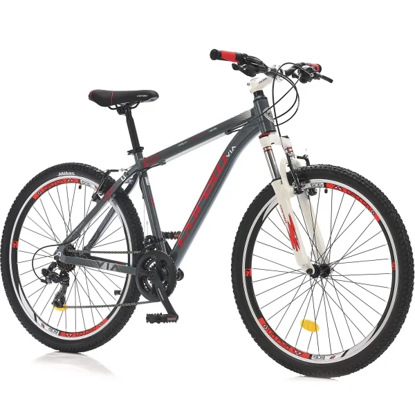 Corelli Via 1.0 V Fren 21 Vites 26 Jant Dağ Bisikleti Gri Kırmızı 18 Kadro