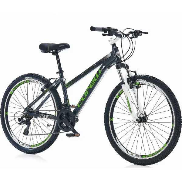 Corelli Via Lady 1.0 V Fren 21 Vites 26 Jant Bayan Dağ Bisikleti Siyah Yeşil 16 Kadro