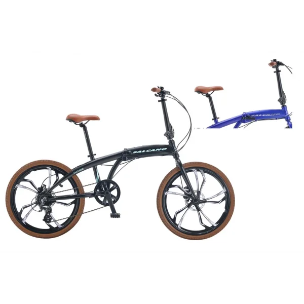 Salcano SLCN400 24 HD Fren Altus 8 Vites 24 Jant Katlanır Bisiklet Azur Mavi Gümüş